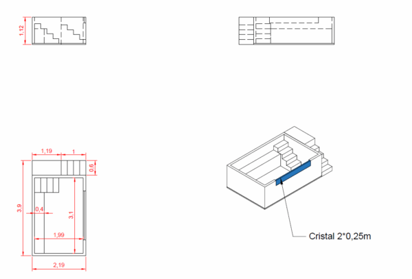 Piscina Elevada de patio MIAMI 3,90 x 2,20x1,12 m (51SL)