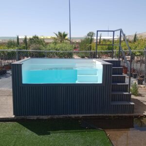 Piscina Elevada de patio 3 x 1,9 M con cristal extendido (21PPCO/24 AR)